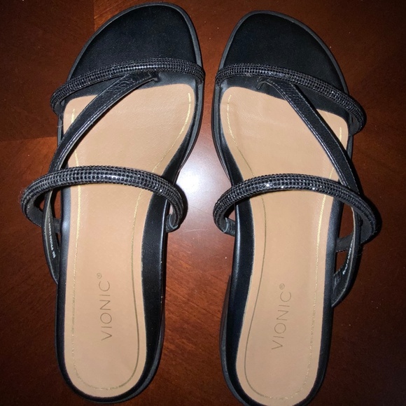 VIONIC BLACK PRISM Thong Sandals - SZ 8 - Picture 2 of 8